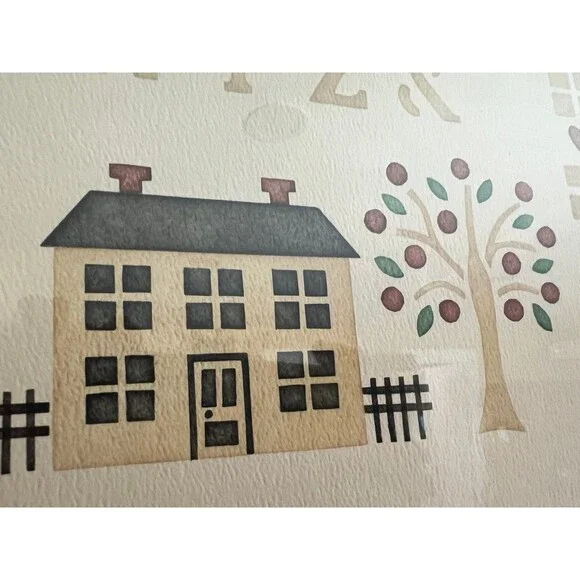 1980s Vintage Framed Alphabet LOVE House Art Print Piece by Jean Smith - Picture 4 of 7